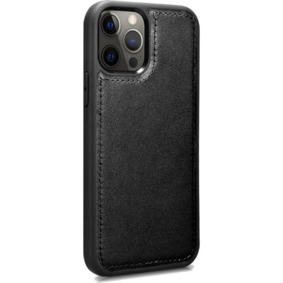 Θήκη iPhone 12 Pro Max iCarer Leather Detachable 2 in 1 Haixing Wallet Δερμάτινο Πορτοφόλι με RFID - Black (WMI1214-BK)