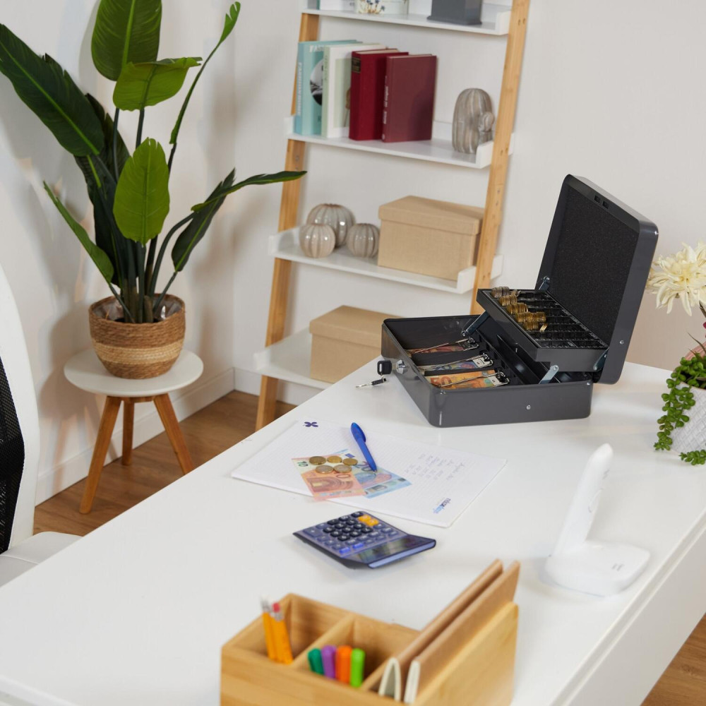 Κουτί Ταμείου Relaxdays Cash Box with Coin Counting Board Θήκη για Χαρτονομίσματα & Kέρματα με Κλειδαριά - Gray (10047774_111)