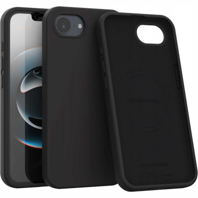 Θήκη iPhone 17e / 16e Spacecase Silicone Mag Case Σιλικόνης με MagSafe - Black (5905719138769)