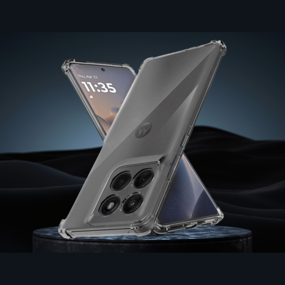 Θήκη Motorola Edge 70 Fusion Techsuit Shockproof Clear Silicone Σιλικόνης - Smoke Black (5949419367616)