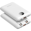 PowerBank Veger C11 με Ενσωματωμένα Καλώδια 1 x Type-C / 1 x Lightning και Θύρα 1 x USB-A 10.000mAh 22.5W - White (6970453559872)