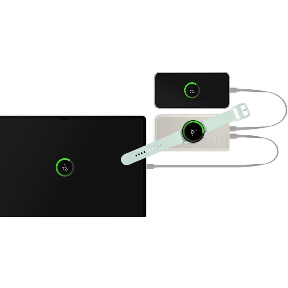 PowerBank Official Samsung External Wireless Battery Pack με Μαγνητική Ασύρματη Φόρτιση & 2 x Θύρες Type-C 25W 10.000mAh - Beige (EB-U2510XUEGEU)