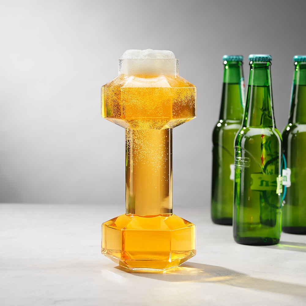 The Source Winning Dumbbell Beer Glass - Γυάλινο Ποτήρι Μπύρας σε Σχήμα Βαράκι Γυμναστικής - 600ml (5056327914709)
