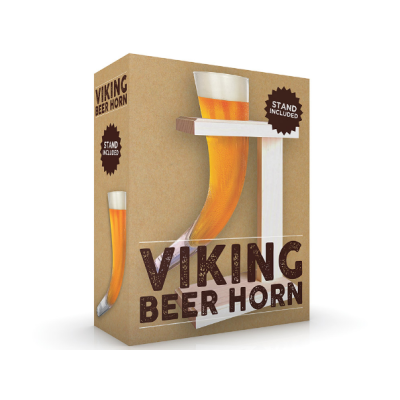 The Source Winning Viking Horn Beer Glass - Γυάλινο Ποτήρι Μπύρας σε Σχήμα Κέρατο Βοδιού / Σκανδιναβικής Παράδοσης Βίκινγκς με Ξύλινη Βάση - 480ml (5055371522687)