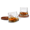 The Source InGenious Rotating Whisky Glasses with Coasters - Σετ με 2 Γυάλινα Περιστρεφόμενα Ποτήρια Ουίσκι με Ξύλινα Σουβέρ (5056327916055)