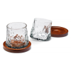 The Source InGenious Rotating Whisky Glasses with Coasters - Σετ με 2 Γυάλινα Περιστρεφόμενα Ποτήρια Ουίσκι με Ξύλινα Σουβέρ (5056327916055)