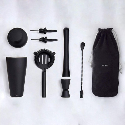 Σετ Σέικερ για Κοκτέιλ MikaMax Cocktail Shaker Set από Ανοξείδωτο Ατσάλι - Black (8719481358129)