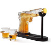 Γυάλινο Σετ Ποτού The Source Connoisseur Creations Gun Decanter and Glasses σε Σχήμα Όπλου με 1 x Καράφα Σερβιρίσματος με Πώμα / Ξύλινη Βάση & 2 x Ποτήρια (5056327918448)