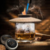 Whisky Smoker - Σετ Καπνίσματος Ουίσκι με Καπάκι Οξιάς / Επαναγεμιζόμενο Φλόγιστρο / Ανοξείδωτο Πλέγμα & 4 Αρώματα Ξύλου (8719481358518) - MikaMax