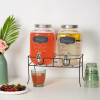 Γυάλινοι Διανεμητές Ποτού Relaxdays Vintage Drinks Dispenser με Μεταλλική Βάση & Βρύση 4L - Clear / Silver / Black (10050387)