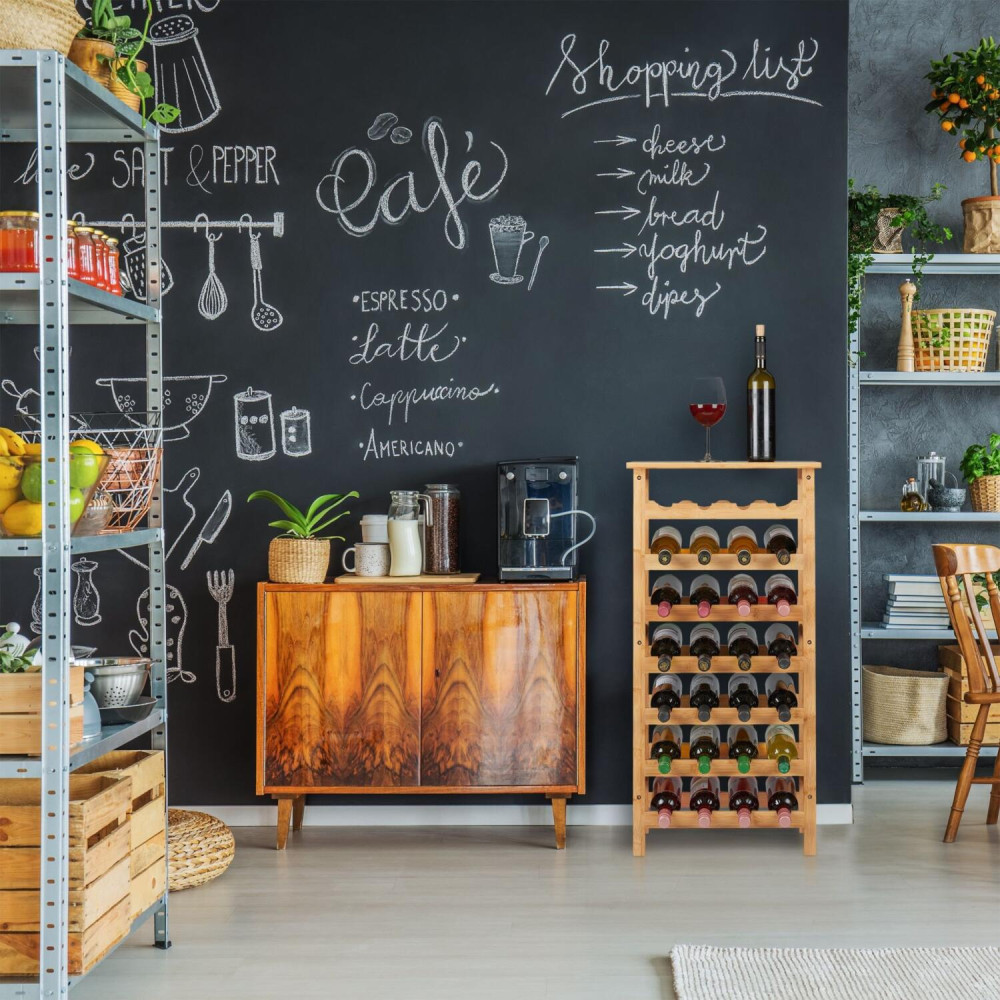 Ραφιέρα Κρασιών / Ποτών Relaxdays Wine Rack Βάση από Μπαμπού για 28 Μπουκάλια 94 x 47 x 29 cm - Natural (10032161)