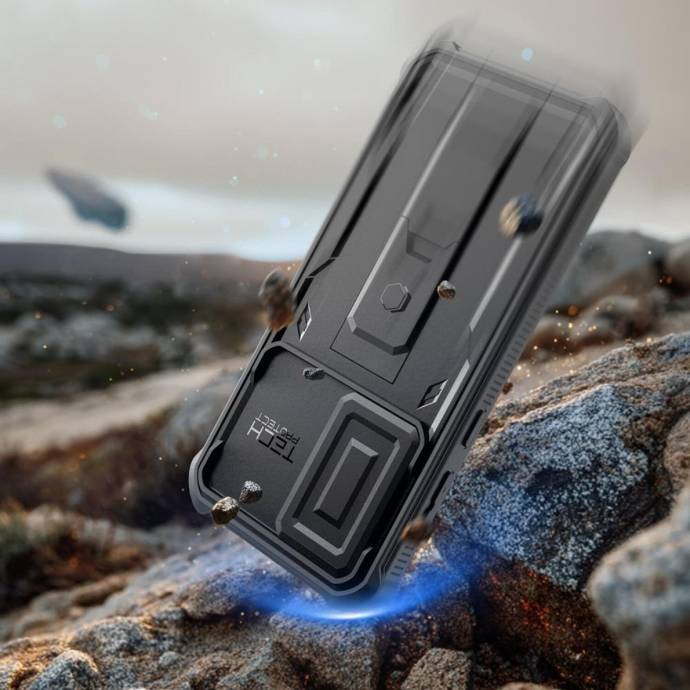 Θήκη Samsung Galaxy A57 Tech-Protect Kevlar Cam Plus Full Body 360° Ανθεκτική με Κάλυμμα για την Κάμερα & KickStand - Black (5906302390915)