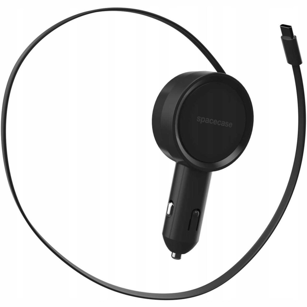 Φορτιστής Αυτοκινήτου Spacecase EasyCable με Ενσωματωμένο Πτυσσόμενο Καλώδιο Type-C 30W - Black (5905719141011)