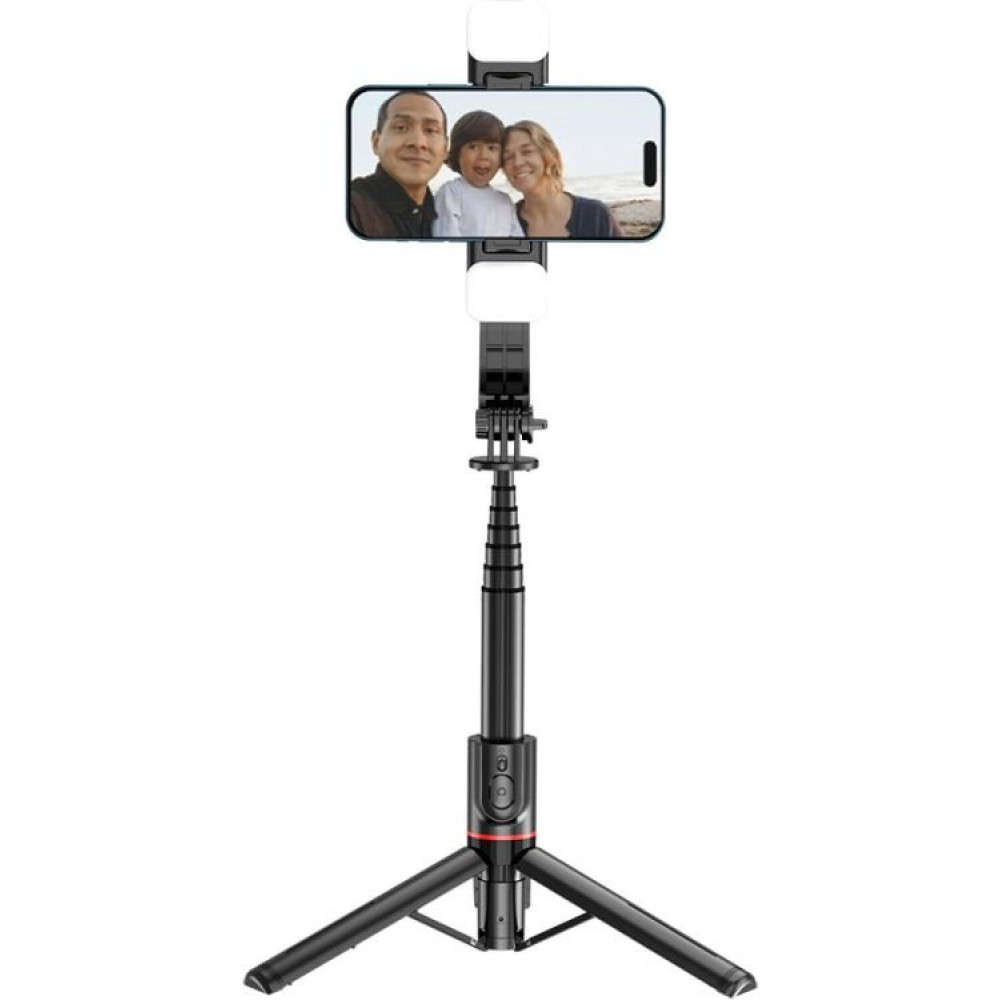 Τρίποδο Tech-Protect L05S Selfie Stick για Κινητά Ασύρματο με Bluetooth / Τηλεχειριστήριο & Φως LED - Black (5906203690381)