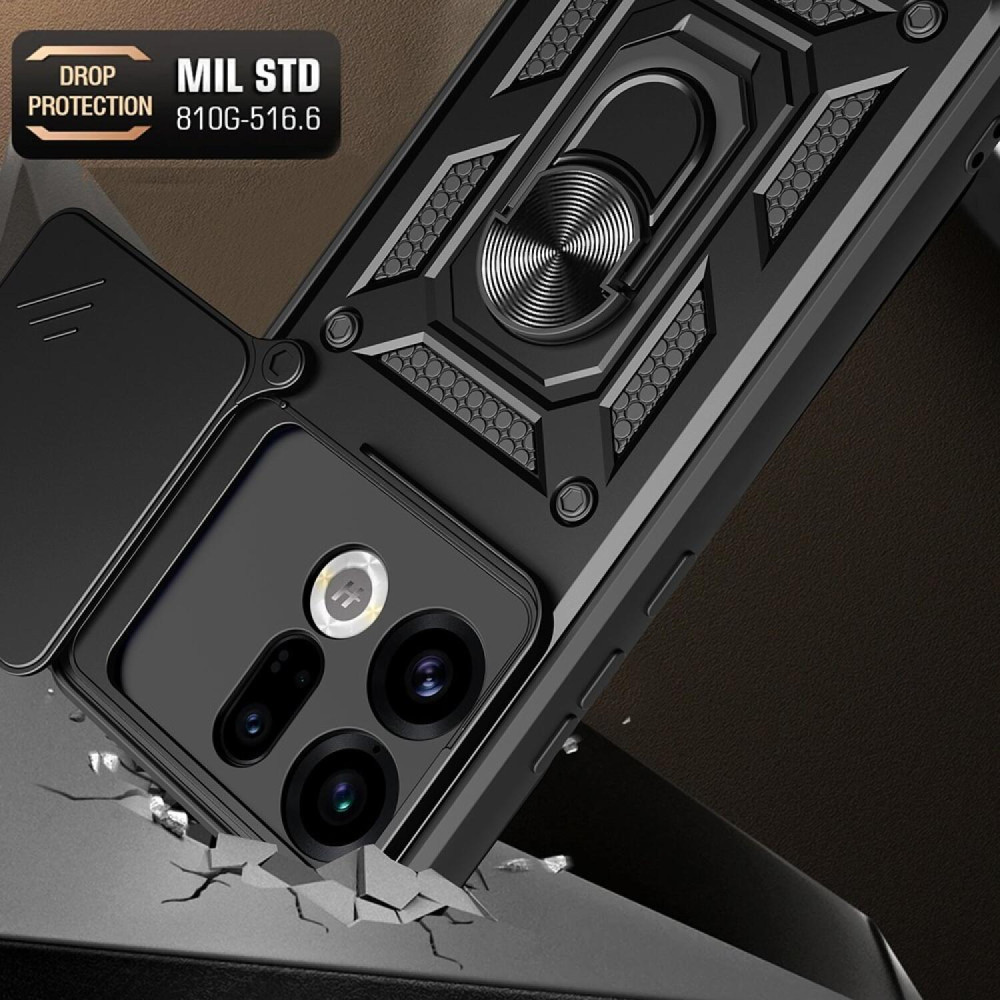 Θήκη Oppo Find X9 Techsuit CamShield Ανθεκτική με Κάλυμμα για την Κάμερα & Μεταλλικό Ring Holder - Black (5949419344464)