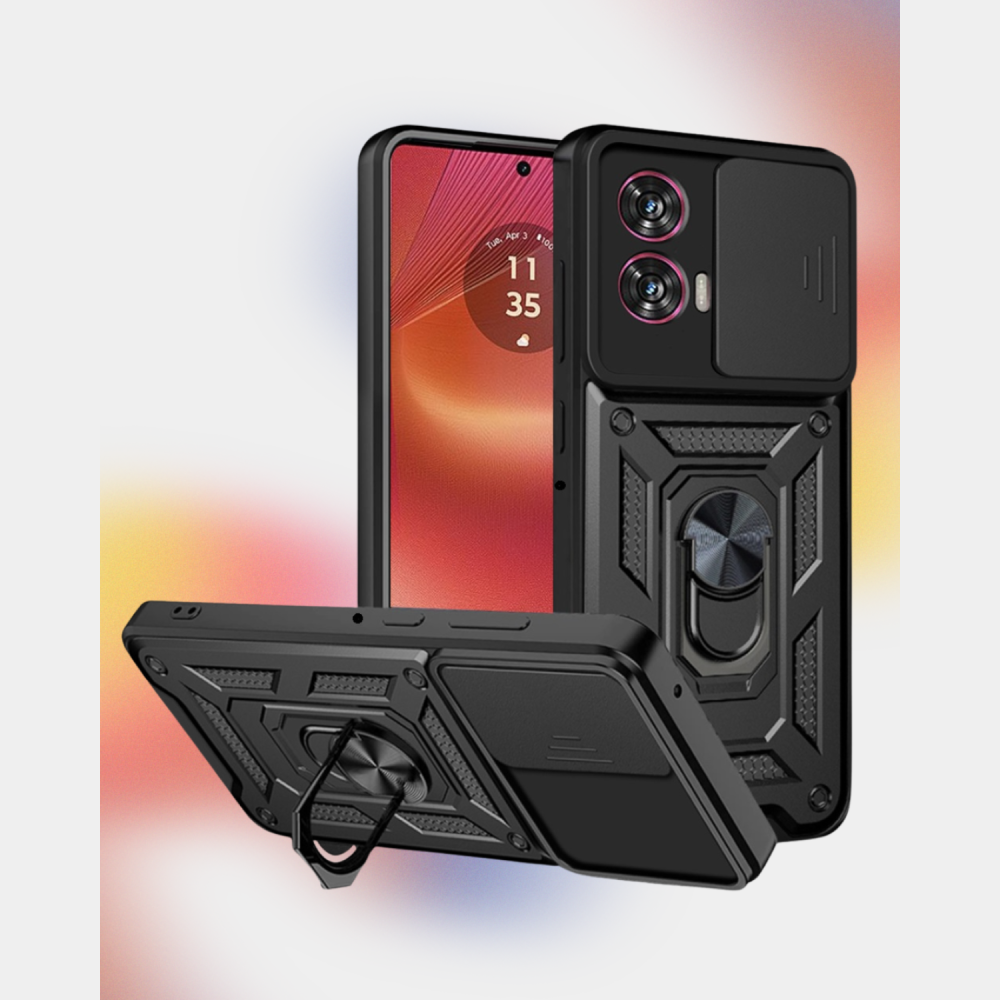 Θήκη Motorola Edge 50 Fusion Techsuit CamShield Ανθεκτική με Κάλυμμα για την Κάμερα & Μεταλλικό Ring Holder - Black (5949419165052)