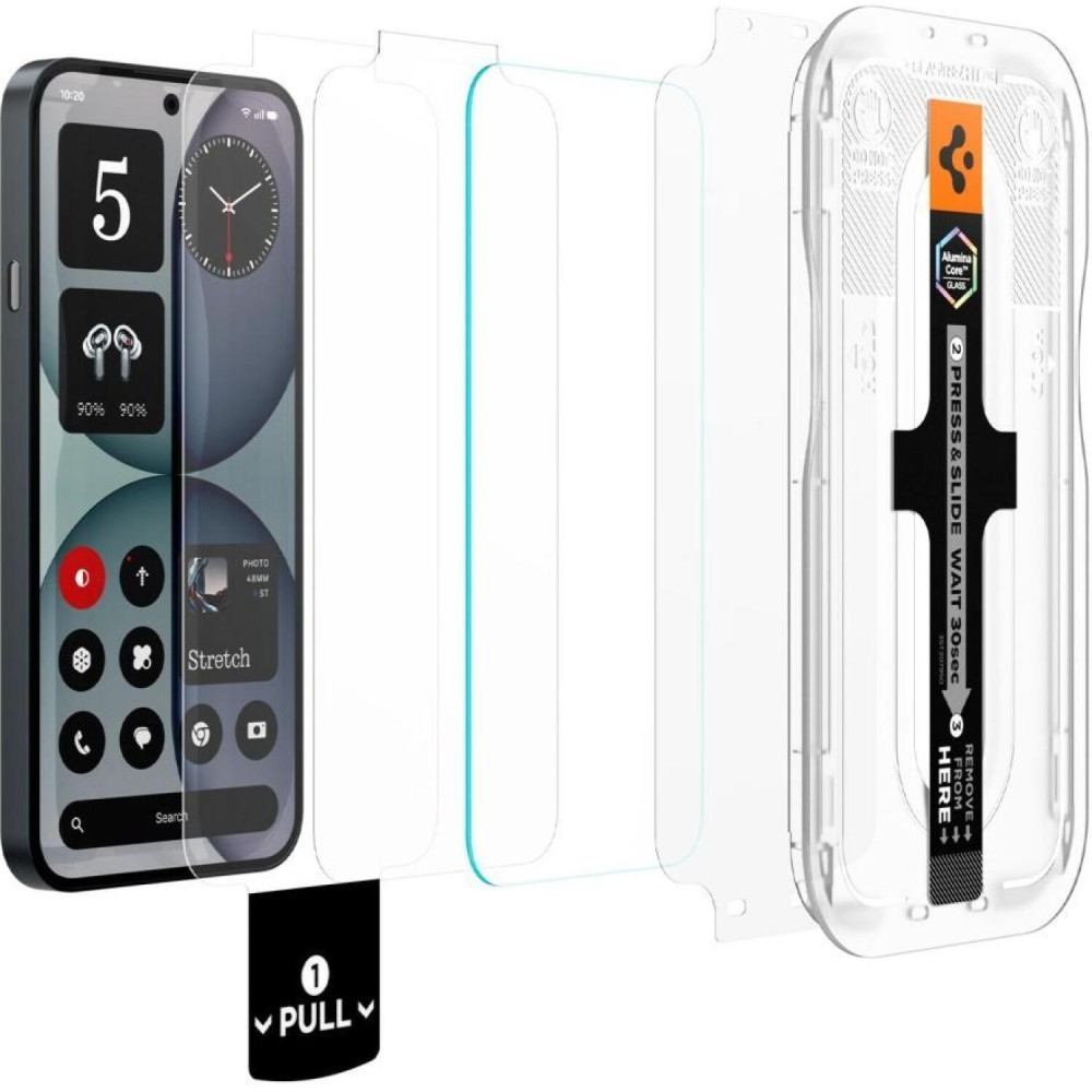 Tempered Glass Nothing Phone 4a Spigen GLAS.tR EZ Fit Pro AluminaCore 10H+ Ανθεκτικό Αντιχαρακτικό Γυαλί Προστασίας Οθόνης 2 Τεμάχια - Clear (AGL11682)