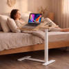 Ρυθμιζόμενο Γραφείο Laptop Relaxdays με Ροδάκια / Βοηθητικό Τραπεζάκι 68 x 40 x 67.5–102 cm - Light Brown / White (10054313_8248)