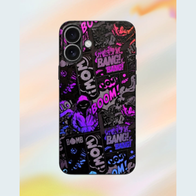 Αυτοκόλλητο Skin Προστασίας Πλάτης iPhone 16 Gams Premium Vinyl Skin Back Plate - 3D Neonbomb (GAMS-VNL-SKIN-3DNB-001-086)