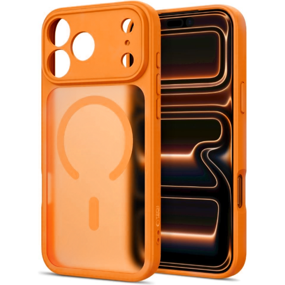Θήκη iPhone 18 Pro / 17 Pro Tech-Protect BasicMag Σκληρή Ημιδιάφανη με MagSafe & Πλαίσιο Κάμερας - Matte Cosmic Orange (5906302341788)