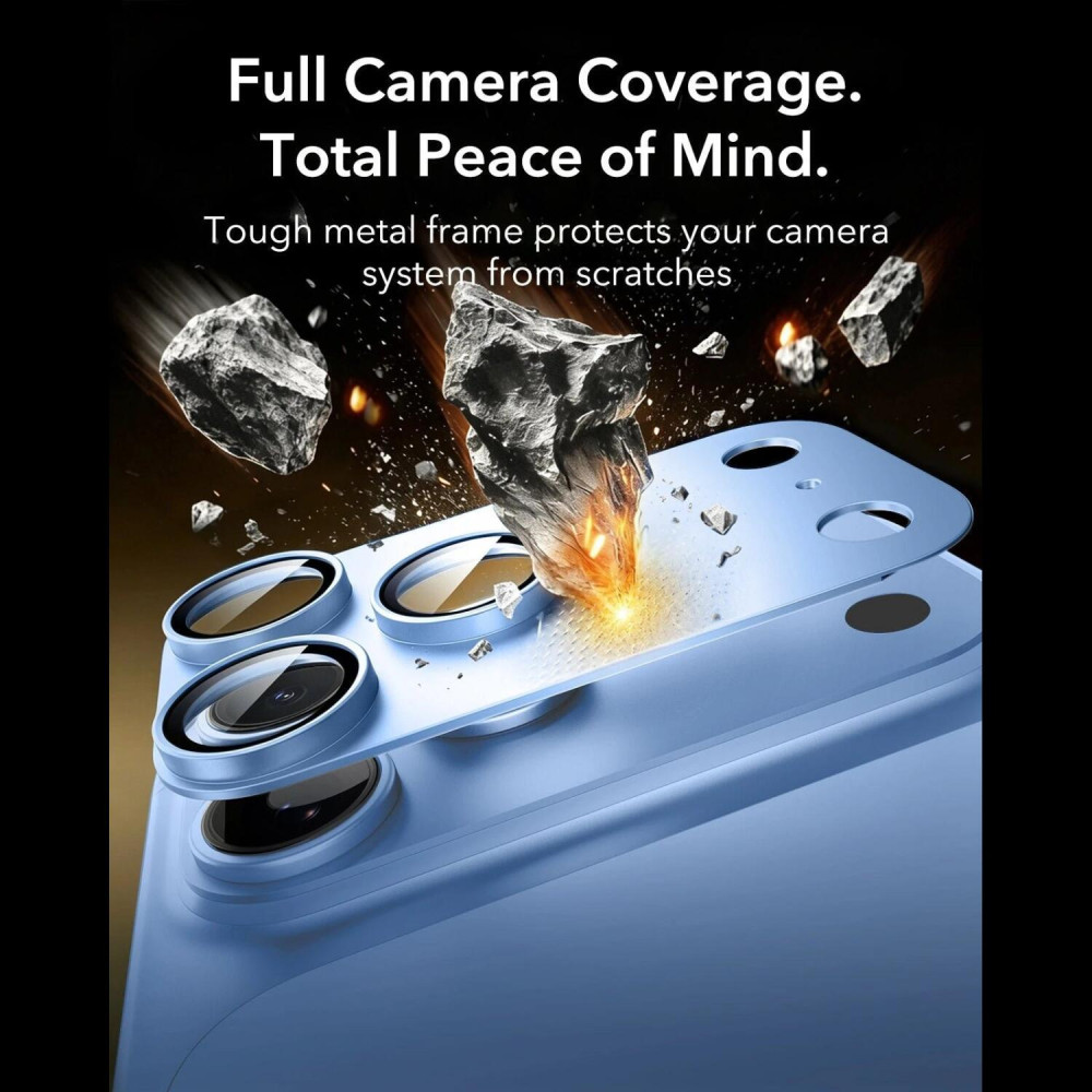 Tempered Glass iPhone 18 Pro ESR Armorite Pro Camera Lens Protector Αντιχαρακτικό Γυαλί Προστασίας για Φακό Κάμερας με Μεταλλικό Πλαίσιο - Blue (4894240306338)