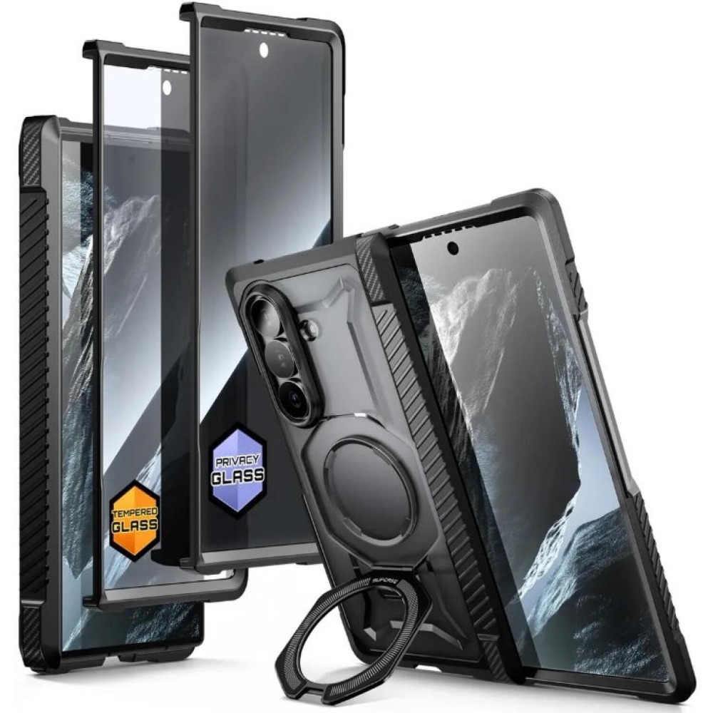Θήκη Samsung Galaxy Z Fold8 Ultra Supcase Unicorn Beetle Grip Mag Full Body 360° Ανθεκτική με MagSafe & KickStand + 2 x Tempered Glass Clear & Privacy - Black (843439162198)