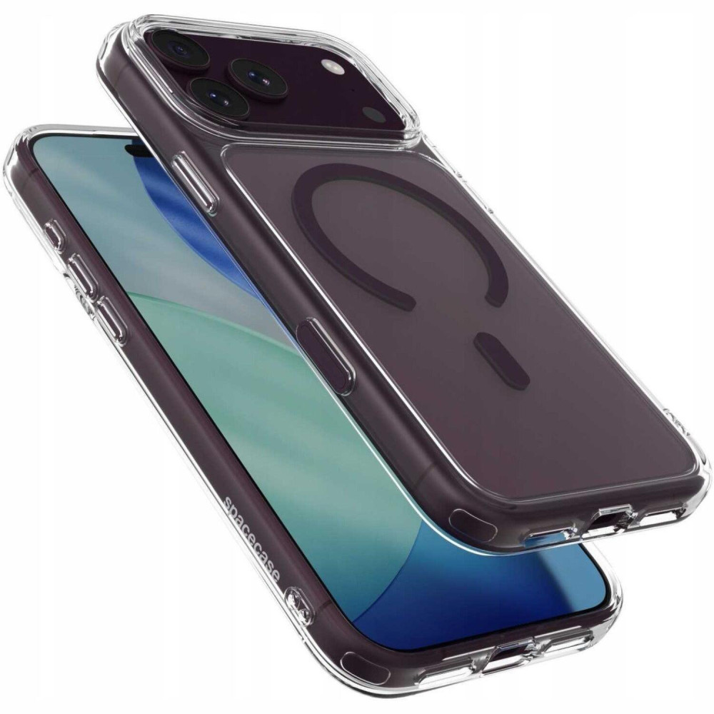 Θήκη iPhone 18 Pro Max / 17 Pro Max Spacecase Clear MagSafe Σκληρή Διάφανη με MagSafe - Dark Cherry (5905719144210)
