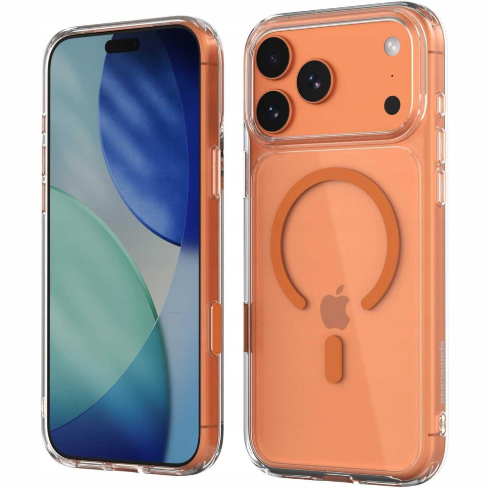 Θήκη iPhone 18 Pro Max / 17 Pro Max Spacecase Clear MagSafe Σκληρή Διάφανη με MagSafe - Orange (5905719144203)