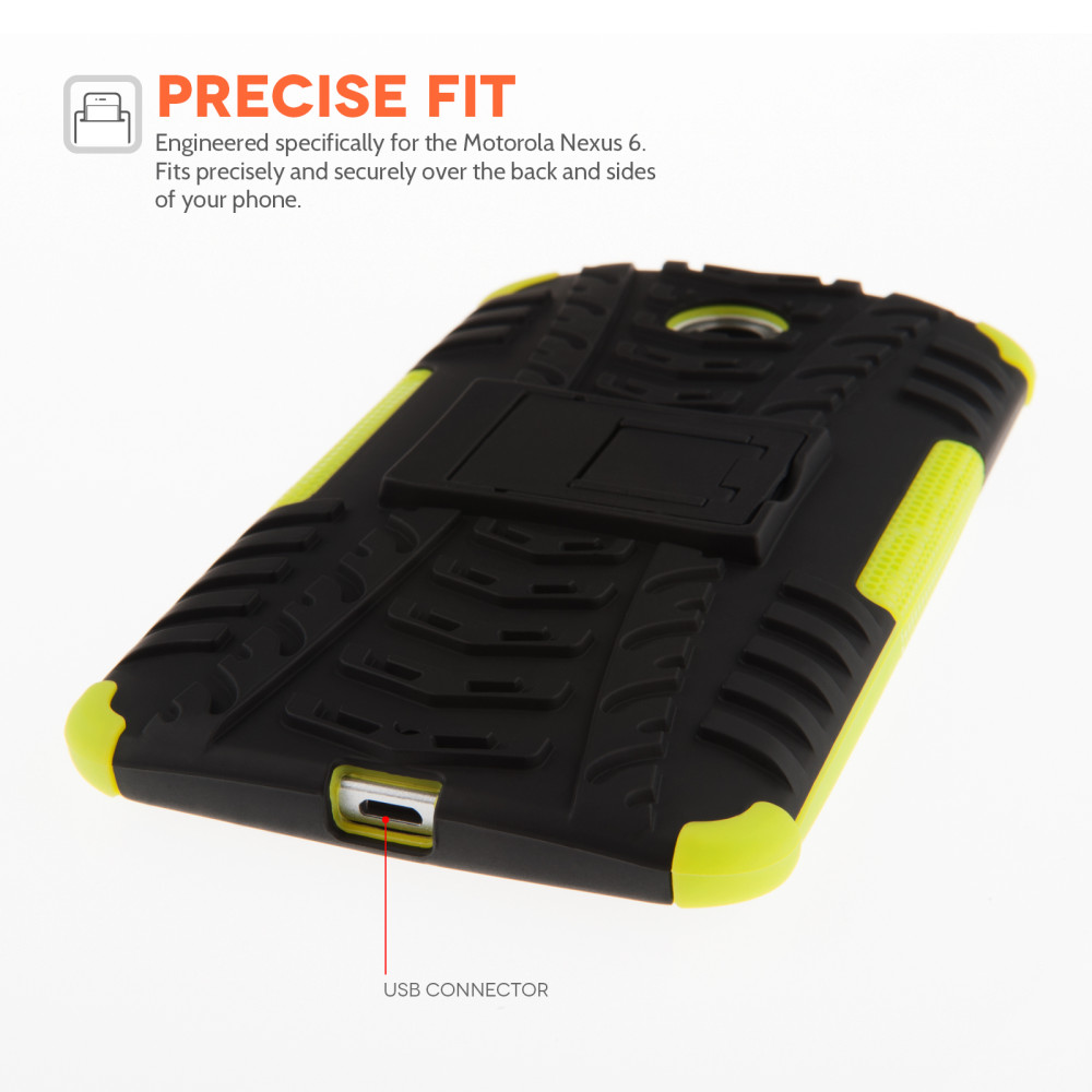 Ανθεκτική Θήκη Motorola Nexus 6 by YouSave - Black / Green (Z453)