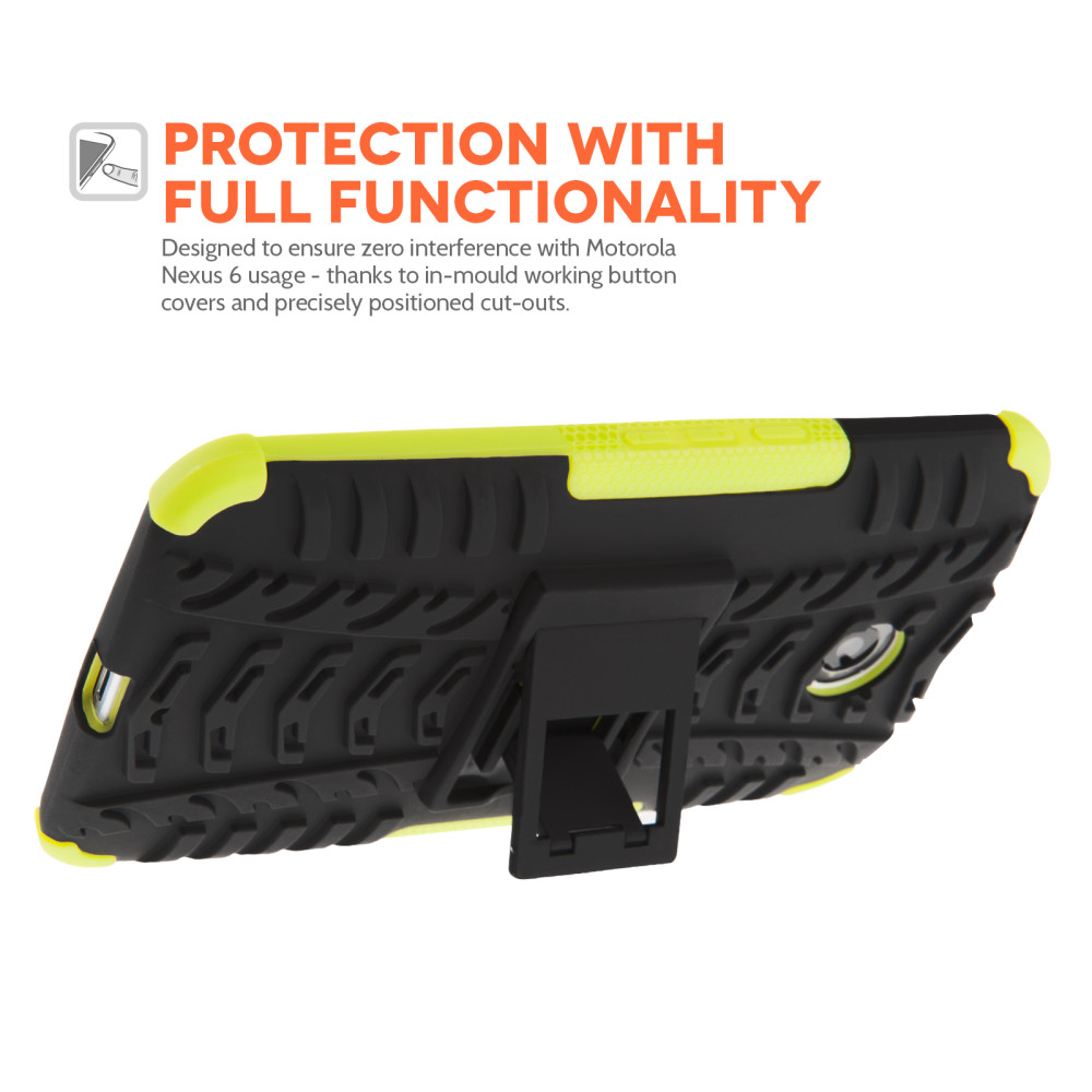 Ανθεκτική Θήκη Motorola Nexus 6 by YouSave - Black / Green (Z453)