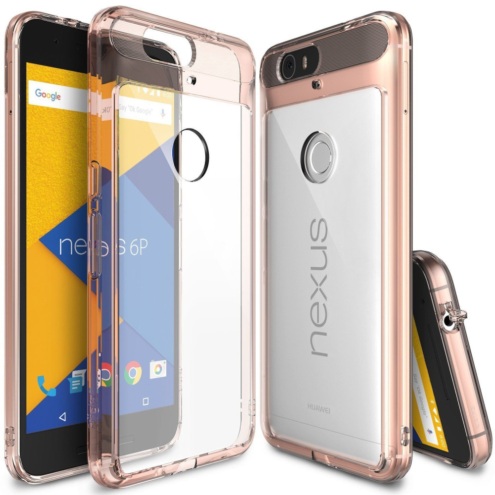 Ringke (Fusion) Διάφανη Θήκη Huawei Nexus 6P PC με TPU Bumper Rose Gold + Screen Protector (7717)