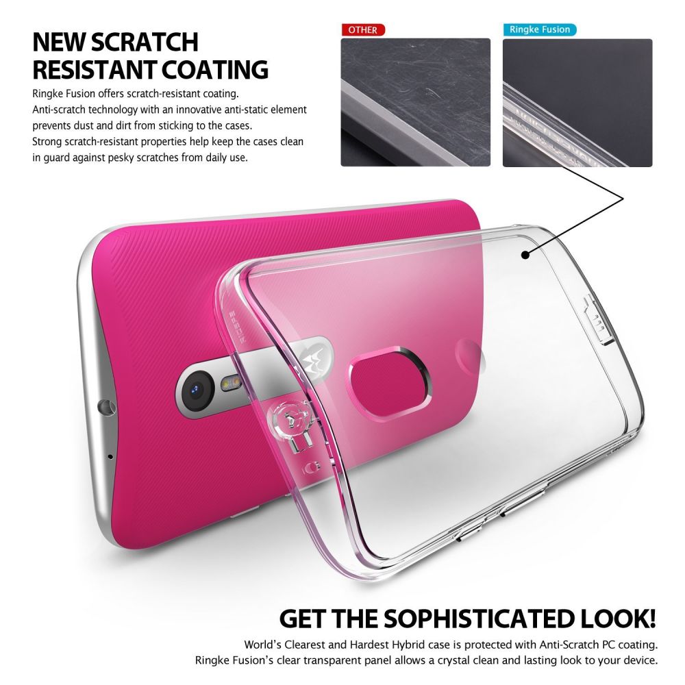 Ringke (Fusion) Διάφανη Θήκη Motorola Moto G 3rd Gen PC με TPU Bumper + Screen Protector (RFMT001)