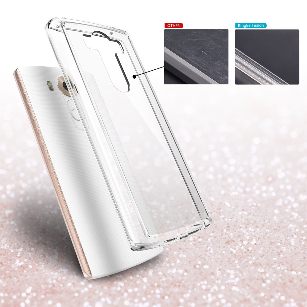Ringke (Fusion) Διάφανη Θήκη LG V10 με TPU Bumper + Screen Protector (RFSLGV10CR)