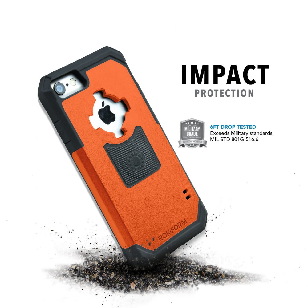 Rokform Θήκη iPhone 8 / 7 V3 Case - Orange/Gun Metal με Μαγνητική Βάση Αυτοκινήτου (303154)