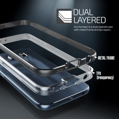 Verus Θήκη Iron Bumper Samsung Galaxy S6 - Titanium/Clear (VRGS6-IRB13)