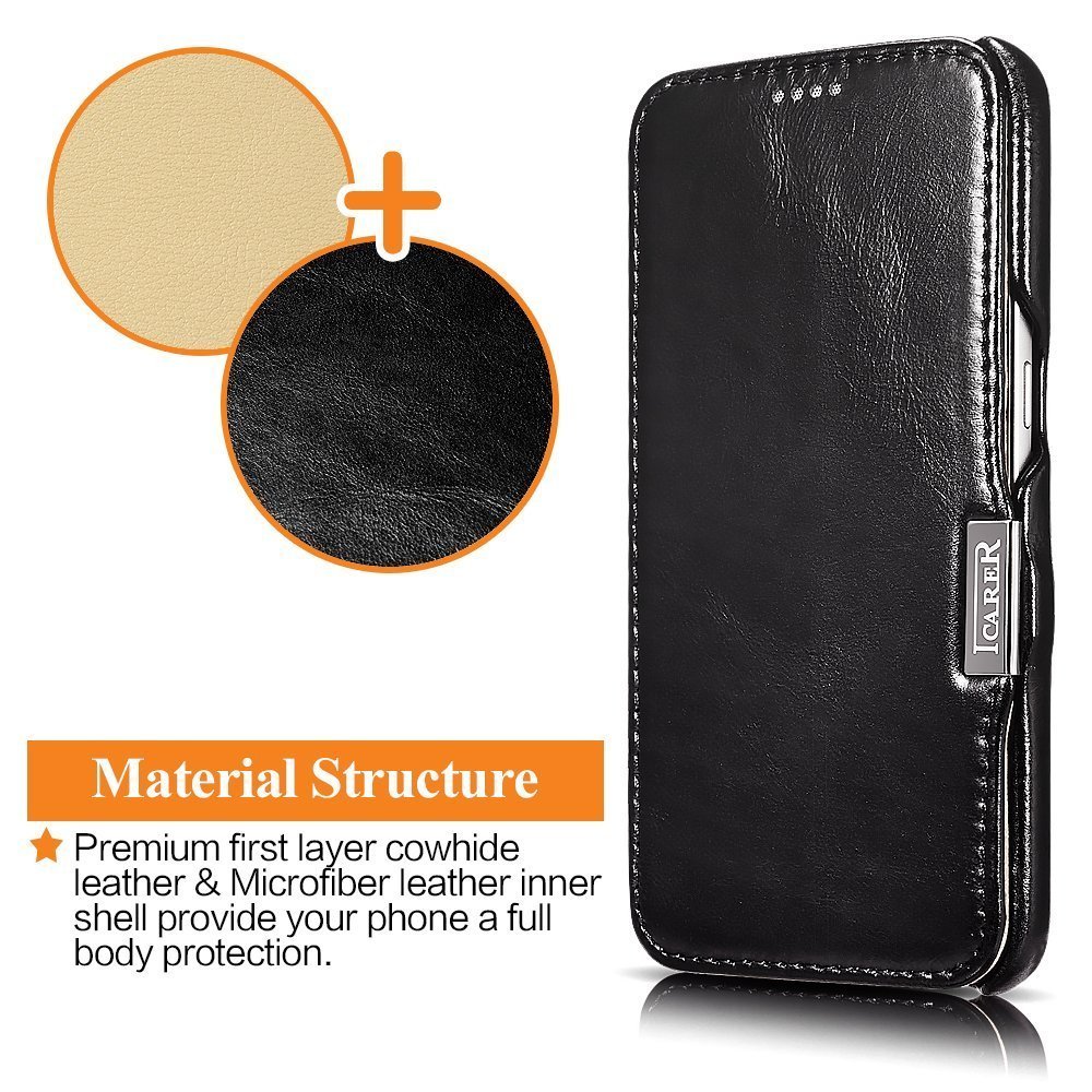 iCarer Vintage Series Side-Open Δερμάτινη Θήκη Samsung Galaxy S7 - Black