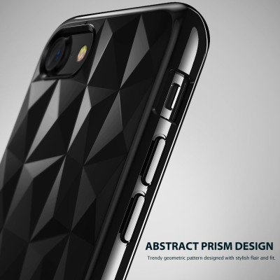 Ringke (Air) Θήκη Σιλικόνης Apple iPhone SE 2022 / 2020 / 8 / 7 με Ανάγλυφο Σχέδιο - Μαύρο (RAPS-IP7-IB)