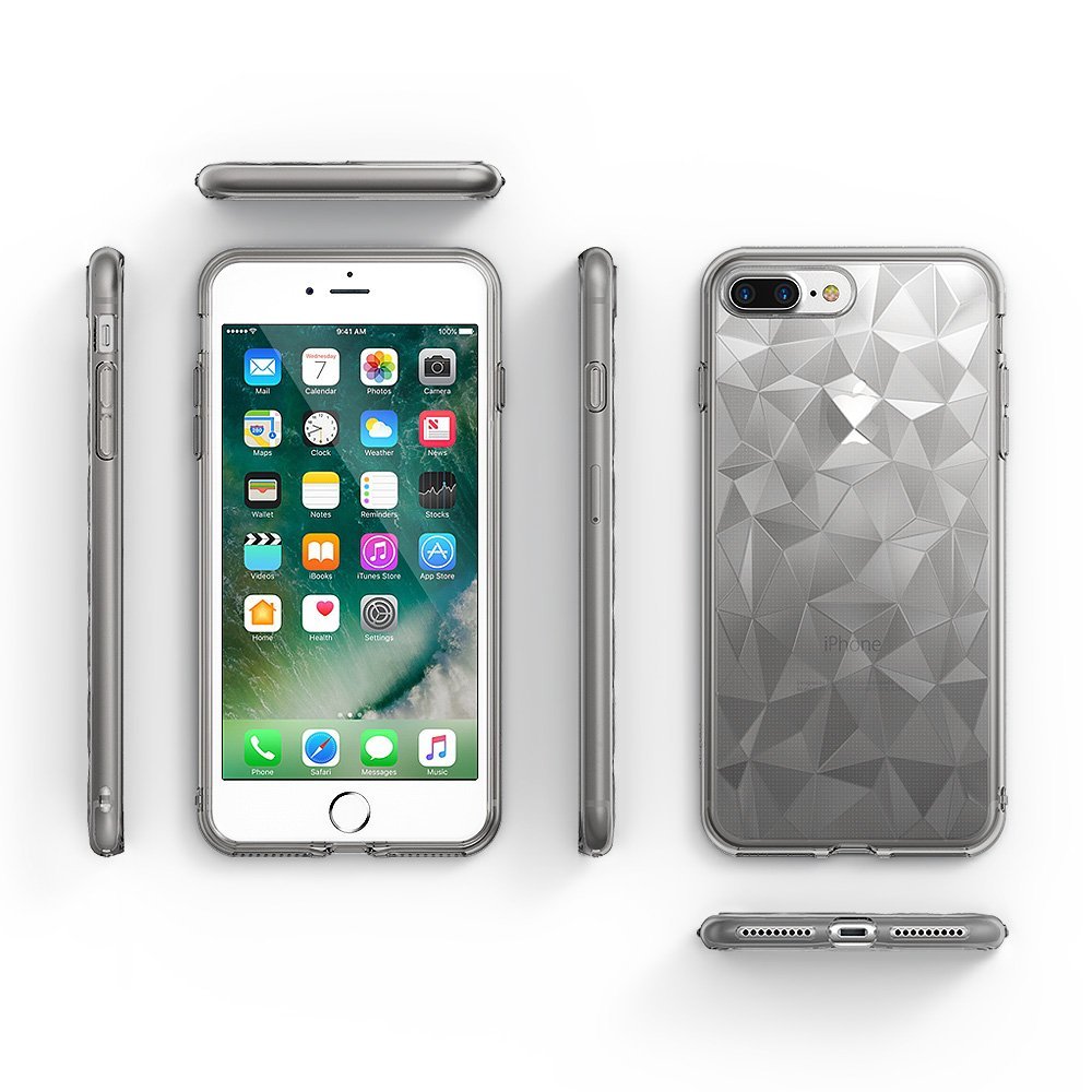 Ringke (Air) Διάφανη Θήκη Σιλικόνης iPhone 8 Plus / iPhone 7 Plus με Ανάγλυφο Σχέδιο - Rose Gold (RARP-IP7P-RG)