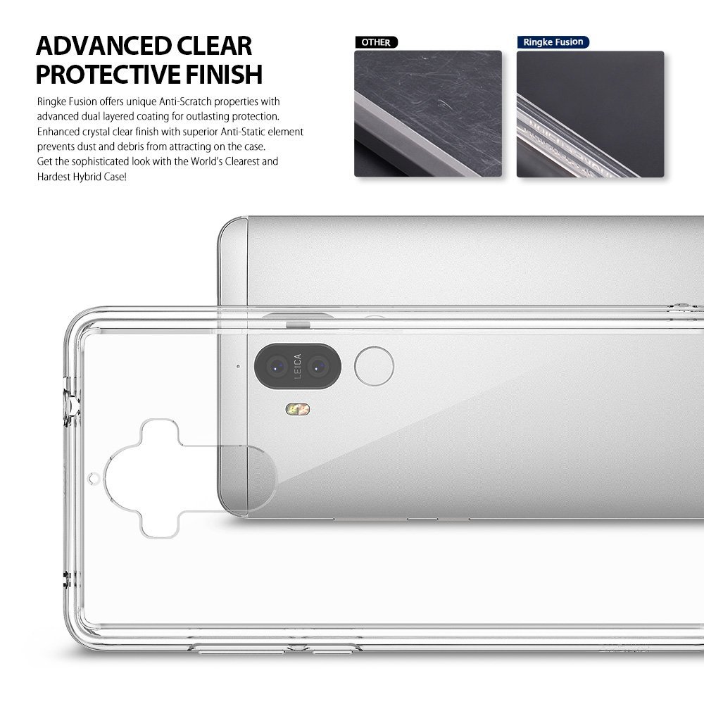 Ringke (Fusion) Διάφανη Θήκη Huawei Mate 9 με TPU Bumper Smoke Black + Screen Protector (9258)