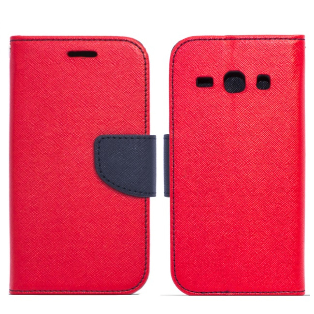 Θήκη Fancy Diary Alcatel Pixi 3 (4.5'') - Πορτοφόλι (9393) - Κόκκινο/Μπλέ - OEM