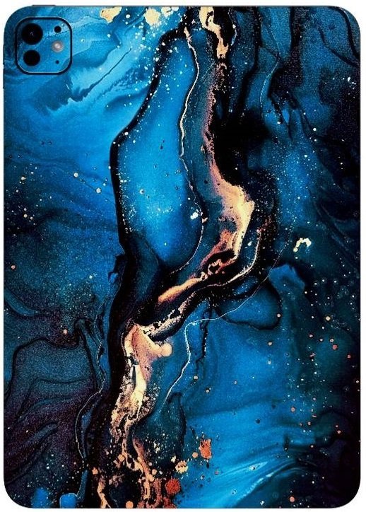 aftokolito skin prostasias platis ipad 11th gen 2025 11 inches gams premium vinyl skin back plate blue gold marble