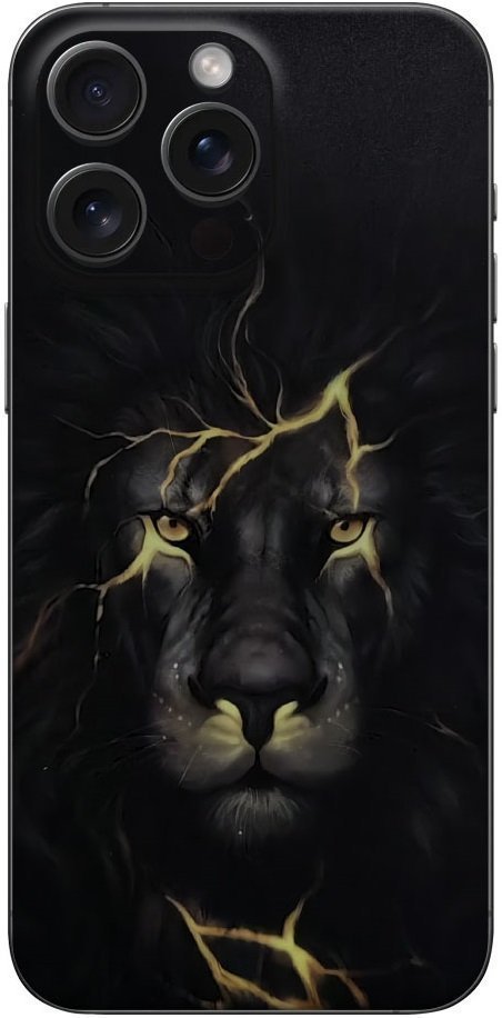 aftokolito skin prostasias platis iphone 16 pro gams premium vinyl skin back plate fosforizon luminus lion