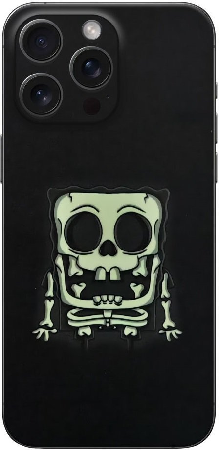 aftokolito skin prostasias platis iphone 16 pro gams premium vinyl skin back plate fosforizon luminus square sponge
