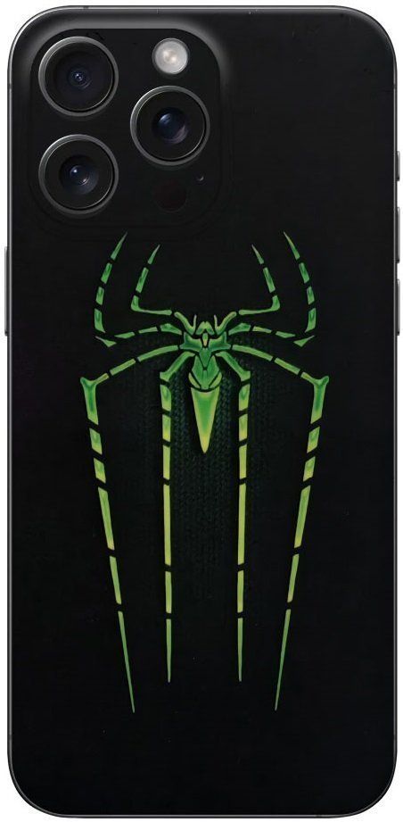 aftokolito skin prostasias platis iphone gams premium vinyl skin back plate fosforizon luminus spider