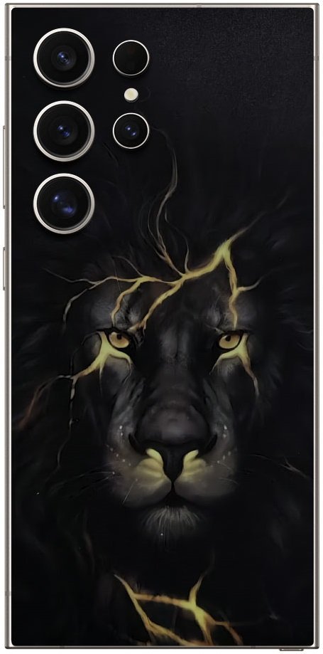 aftokolito skin prostasias platis samsung galaxy s25 ultra gams premium vinyl skin back plate fosforizon luminus lion