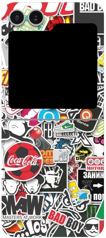 aftokolito skin prostasias platis samsung galaxy z flip6 gams premium vinyl skin back plate stickerbomb