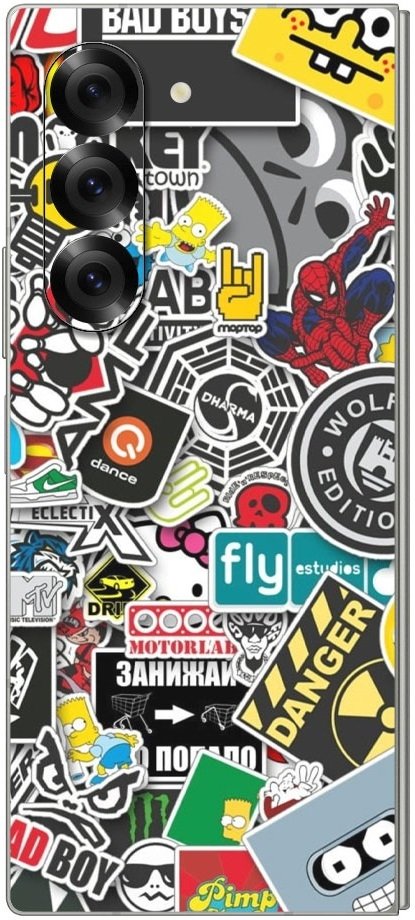 aftokolito skin prostasias platis samsung galaxy z fold6 gams premium vinyl skin back plate stickerbomb