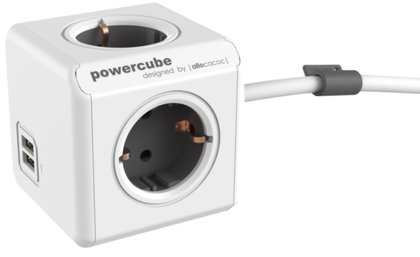 allocacoc power cube extended usb polibrizo me 4 ipodoxes 3680 w kai kalodio 150 cm 2 usb a 10 5 w trolley red 2 eti egiisi 3