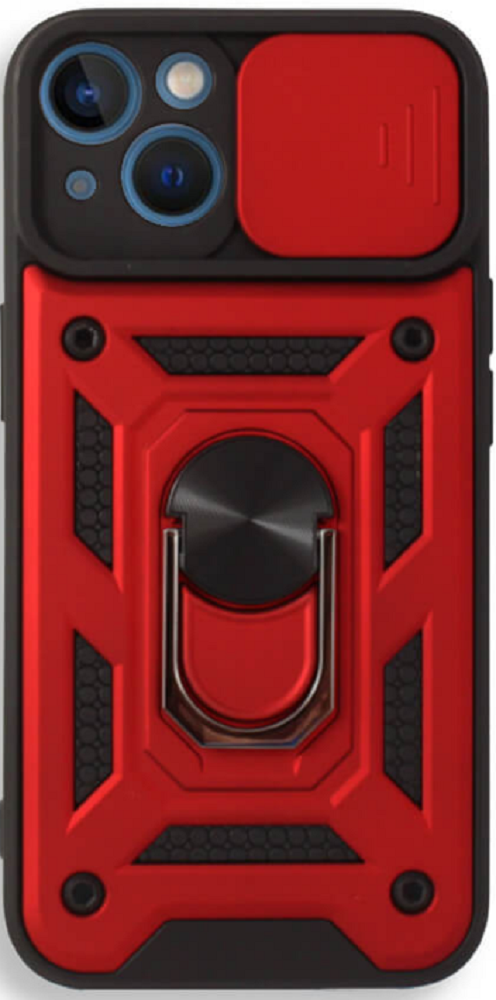 bodycell armor slide anthektiki thiki apple iphone 13 me kalima gia tin kamera kai metalliko ring holder red