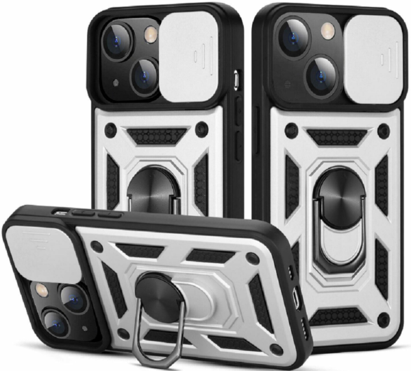 bodycell armor slide anthektiki thiki apple iphone 13 mini me kalima gia tin kamera kai metalliko ring holder silver 1